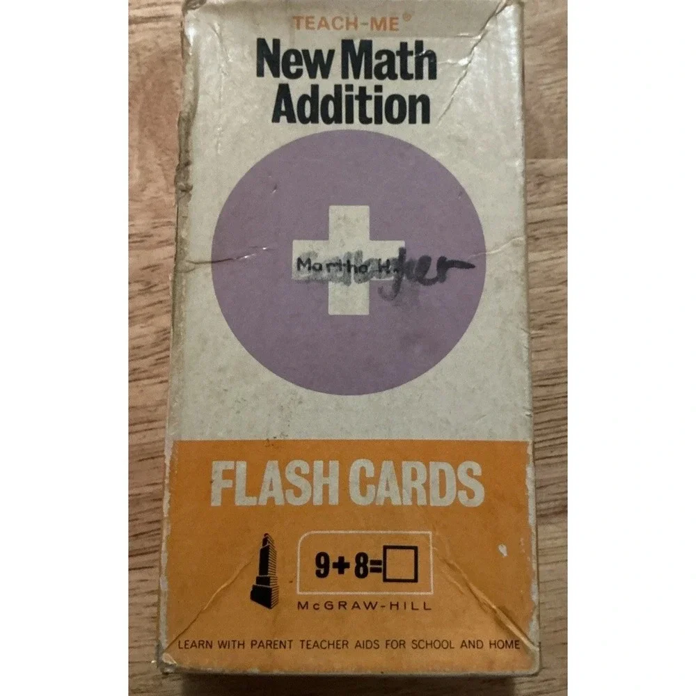 Vintage 1965 Teach Me New Math Subtraction And Addition Flash Cards
